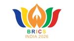 BRICS India 2026 logo with a multicolored lotus design